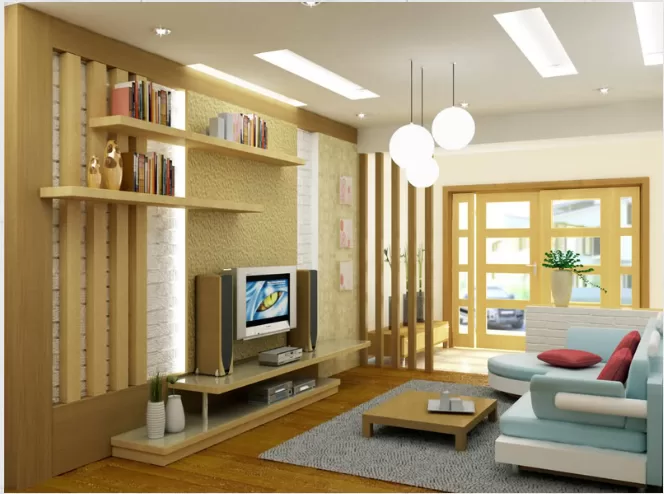 Mẫu thiết kế phòng khách đẹp với không gian vừa phải