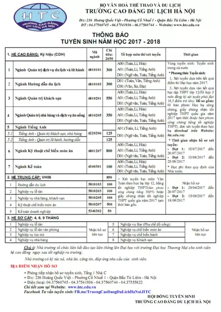 Top 10 trường cao đẳng dạy ngành du lịch dễ xin được việc nhất miền Bắc